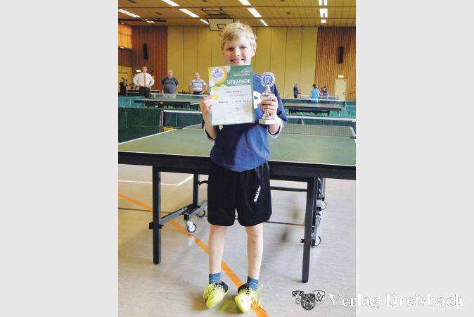 Noah Schlaht von der TG Weilbach konnte bei den Hessischen Tischtennis-mini-Meisterschaften den f&uuml;nften Rang belegen.?(Foto: privat)

&nbsp;