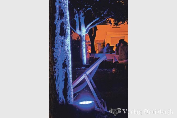 Selbst eine spezielle Lichtgestaltung gab es auf dem Ebert-Platz zu bewundern, die Baumreihe zum Spielplatzgel&auml;nde leuchtete in k&uuml;hlem Blau.

&nbsp;