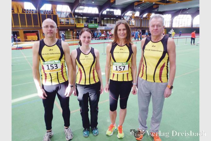 Die erfolgreichen Leichtathleten der SG DJK: Volker Lellek, Isabelle Saul. Irmgard Weber und J&uuml;rgen Kalkowski (v.l.).?(Foto: privat)

&nbsp;