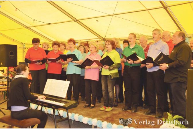 Buntes Programm: Beim diesj&auml;hrigen Brunnenfest gab es auch einen farbenfrohen Gastauftritt der Chorgemeinschaft Hattersheim.
(Fotos: R. D&ouml;rh&ouml;fer)