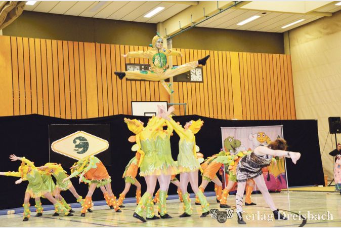 Auf gro&szlig;en Zuspruch stie&szlig; das erste Showtanz-Turnier des Fl&ouml;rsheimer Narrenclubs am Samstag in der Gro&szlig;sporthalle &ndash; hier die Kolpingtanzgruppe aus Wiesentheid.
(Fotos: R. D&ouml;rh&ouml;fer)