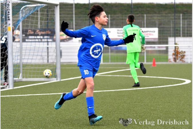 Marcel Roth, dreifacher Torschütze für die D1 des VfB Ginsheim, beim 6:1 über den FC Bensheim.