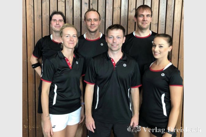 Die SG FR II. Von links nach rechts: Frank Spano, Jenni Ludwigs, Daniel Fielitz, Daniel Reinhardt, Markus Gnewikow. (Es fehlen Manuel Hofmann und Robin Erbes.)