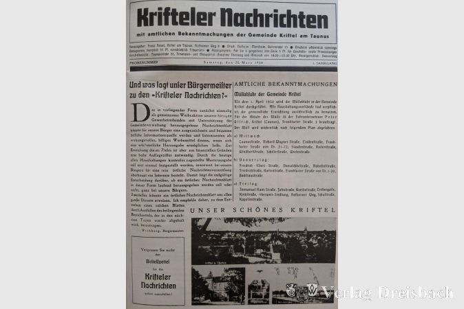 Die Titelseite der kostenlos verteilten Musterausgabe vom 25. März 1950.
