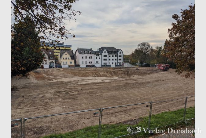Ein Blick auf das Baustellengelände, auf dem bis vor kurzem die Gebäude der ROWG standen.