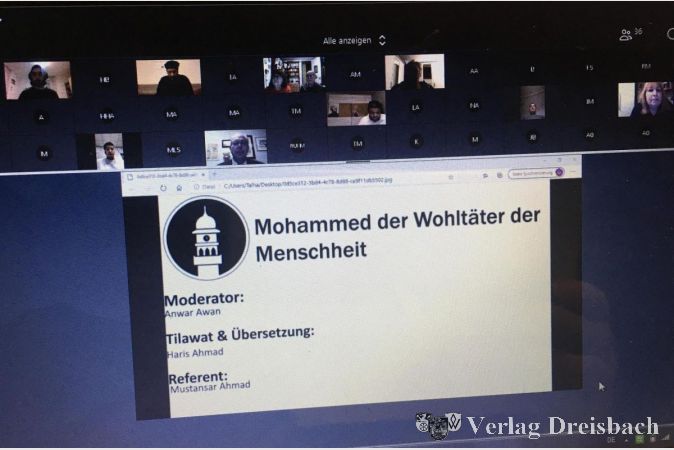 Den Online-Vortrag der Hattersheimer Ahmadyya-Gemeinde verfolgten auch Bürgermeister Schindling und Erster Stadtrat Spengler.