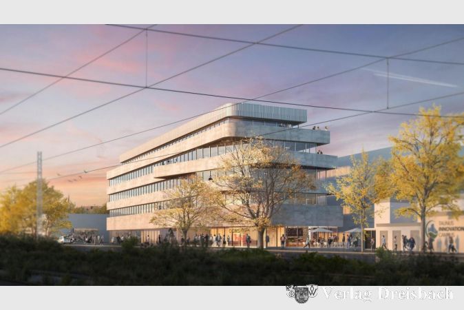 Der neue Hauptsitz von GMS Global Media Services und Thing Technologies in Hattersheim nach einem Entwurf von Schneider + Schumacher Architekten.