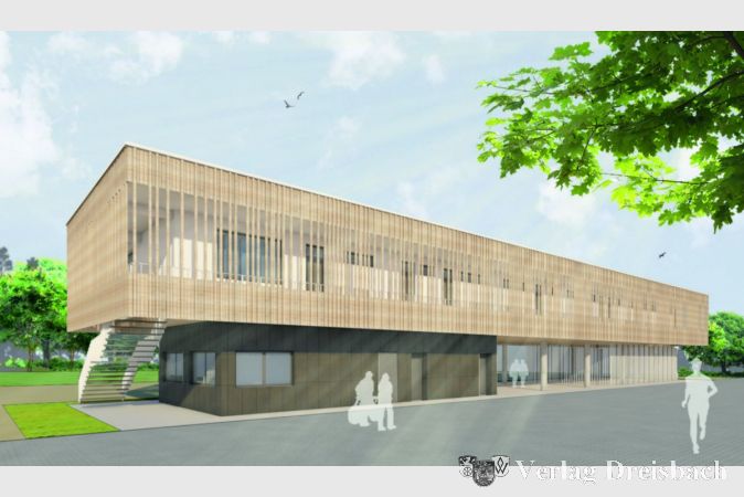 Das neue Sportfunktionsgebäude als Visualisierung.