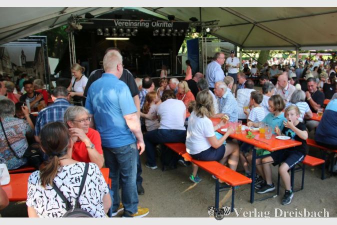 Vor der Bühne am Wäldchen herrschte gute Stimmung bei allen Angeboten des Festes.