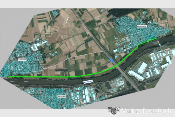 Der Übersichtslageplan des Projektgebietes von der Artelbrückstraße in Flörsheim bis zur Eddersheimer Ankerstraße.