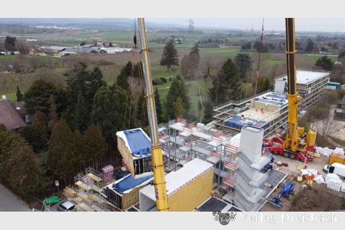 Baustelle an der Raiffeisenstraße, Stand 22. März.