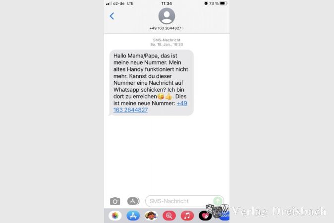 So kann eine betrügerische WhatsApp-Nachricht aussehen.