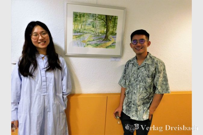 Von der Kunst begeistert: Qiupu Chen und Jianhao-Zhu.