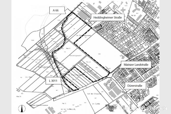 Übersichtsplan zum Bebauungsplan Nr. N116 .„Erweiterung Gewerbegebiet Nord“.