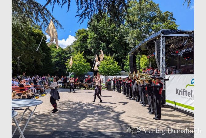 Schmissiger Auftritt des Brass & Drum Corps Kriftel am Samstagnachmittag.