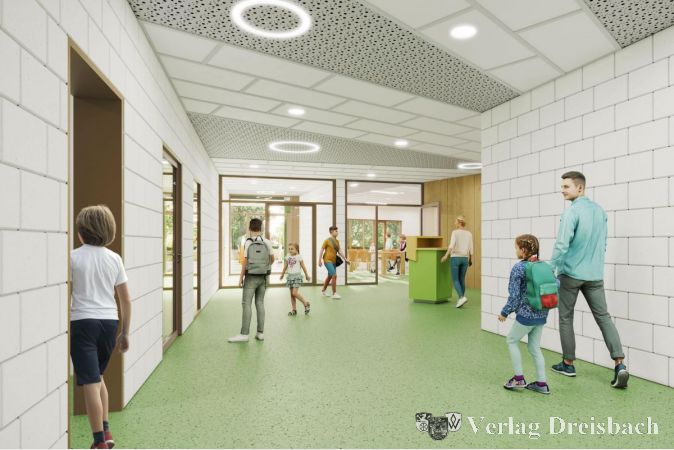 Der geplante Innenbereich des Eddersheimer Schulerweiterungsbaus.