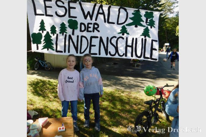 Der Lesewald vom Förderverein Lindenschule sollte die Kinder zum Lesen animieren.