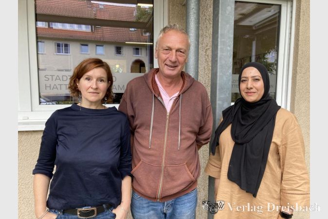 Das Team des Stadtteilbüros. Von links: Christine Pfaff, Eberhard Roth und Rabia Malik.