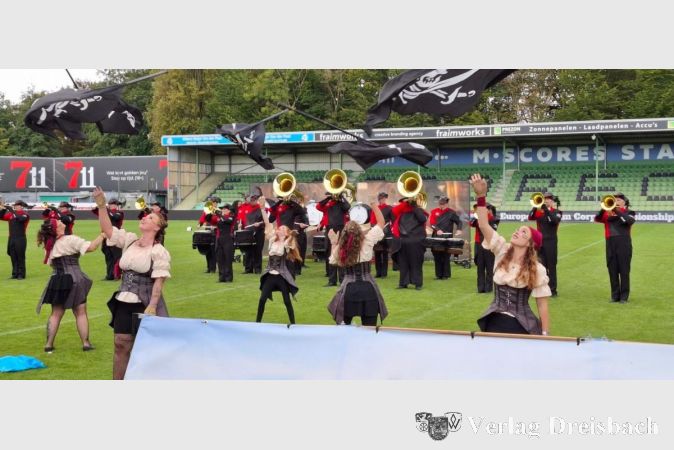 Der BDC und die Color Guard bei der Europäischen Meisterschaft.