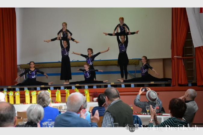 Die Turnerinnen im Alter von 7 bis 19 Jahren begeistern das Publikum mit einer speziell für diesen Anlass einstudierten Choreografie.