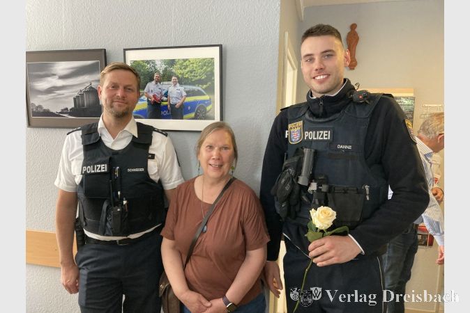Fotografin Carol Wanske mit Christian Schneider (links) und Richard Danne.