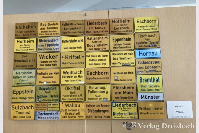 Ortsschilder im Main-Taunus-Kreis, eine Gemeinschaftsarbeit des FFC.