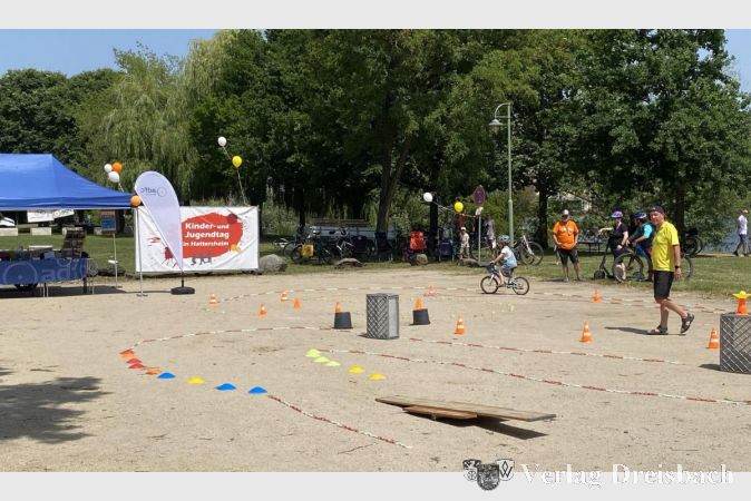 Der Fahrradparcours des ADFC beim Kinder- und Jugendtag.
