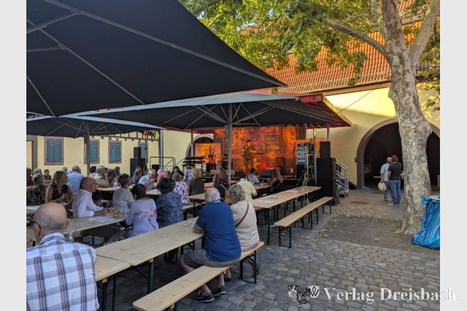 Zu Beginn des diesjährigen Folk- und Bluesfestivals waren die Sitzbänke leider noch nicht allzu dicht besetzt.