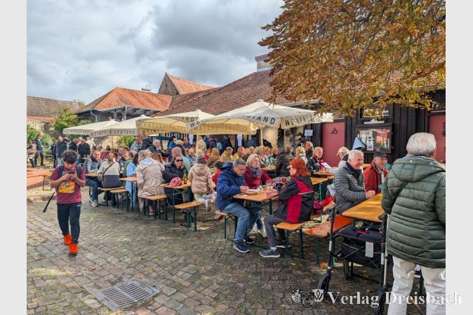 Trotz zeitweiliger Regenschauer blieb die Stimmung am „Tor zum Rheingau“ gut. Die Gäste rückten einfach etwas enger zusammen.