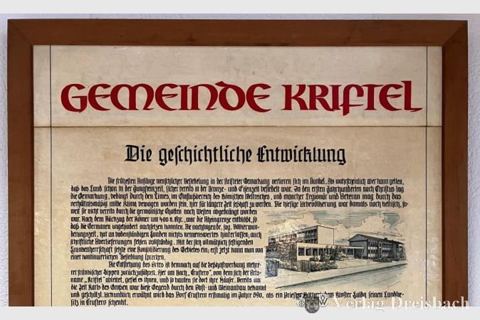 Foto: Heimatmuseum
Tafel zur geschichtlichen Entwicklung, 1970 (Ausschnitt).