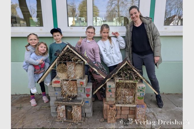 Foto: nab
Gemeinsam angepackt: Schülerinnen und Schüler gestalten während der Projektwoche neue Lebensräume für Insekten und Kleintiere.
